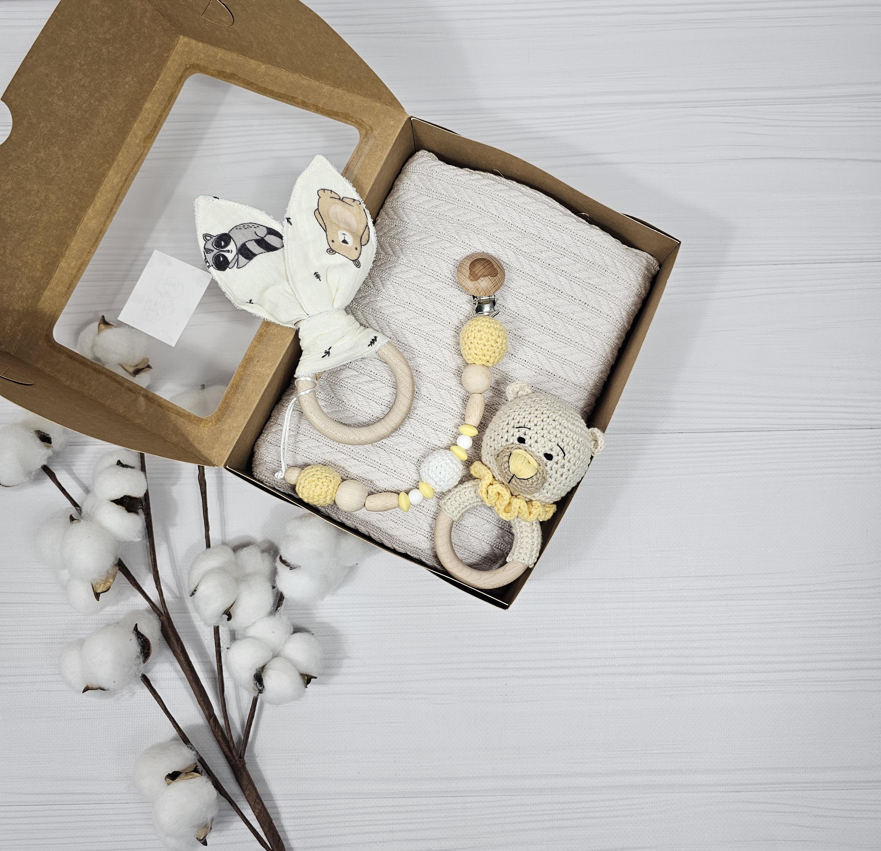 Набор для малыша A.L.Babybox с пледом 90х90 см Бежевый (26236309)