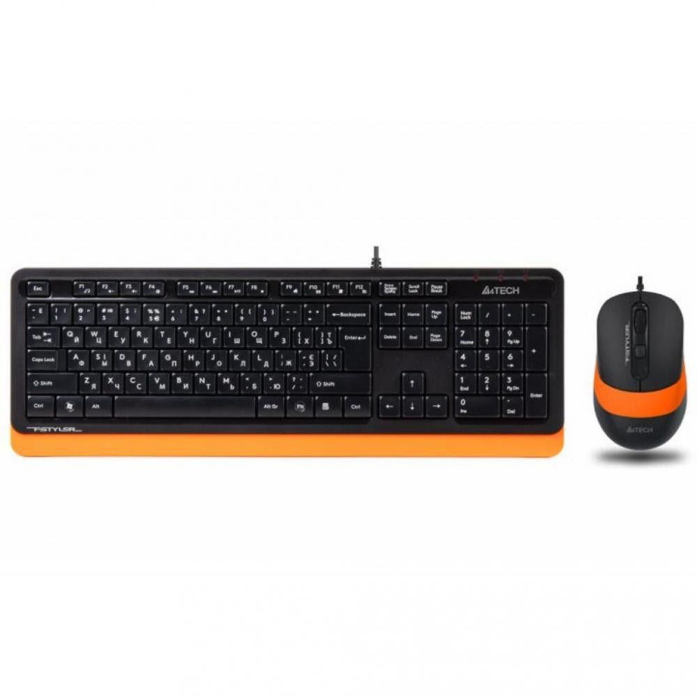 Клавіатура з мишкою A4Tech Fstyler Sleek Multimedia Comfort F1010 Black/Orange (98235)