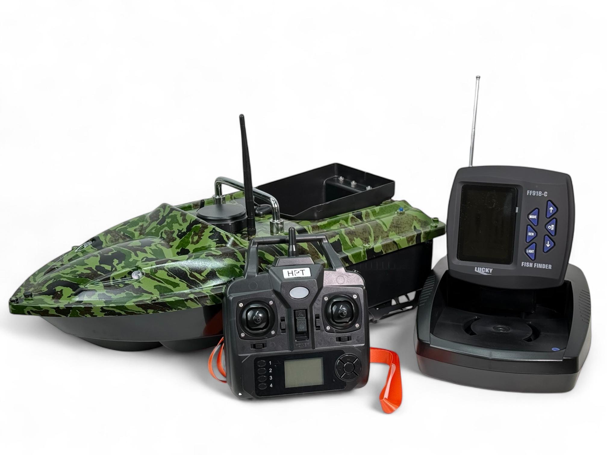 Карповый кораблик Flytec GPS автопилот с эхолотом Lucky FF918-C Camo