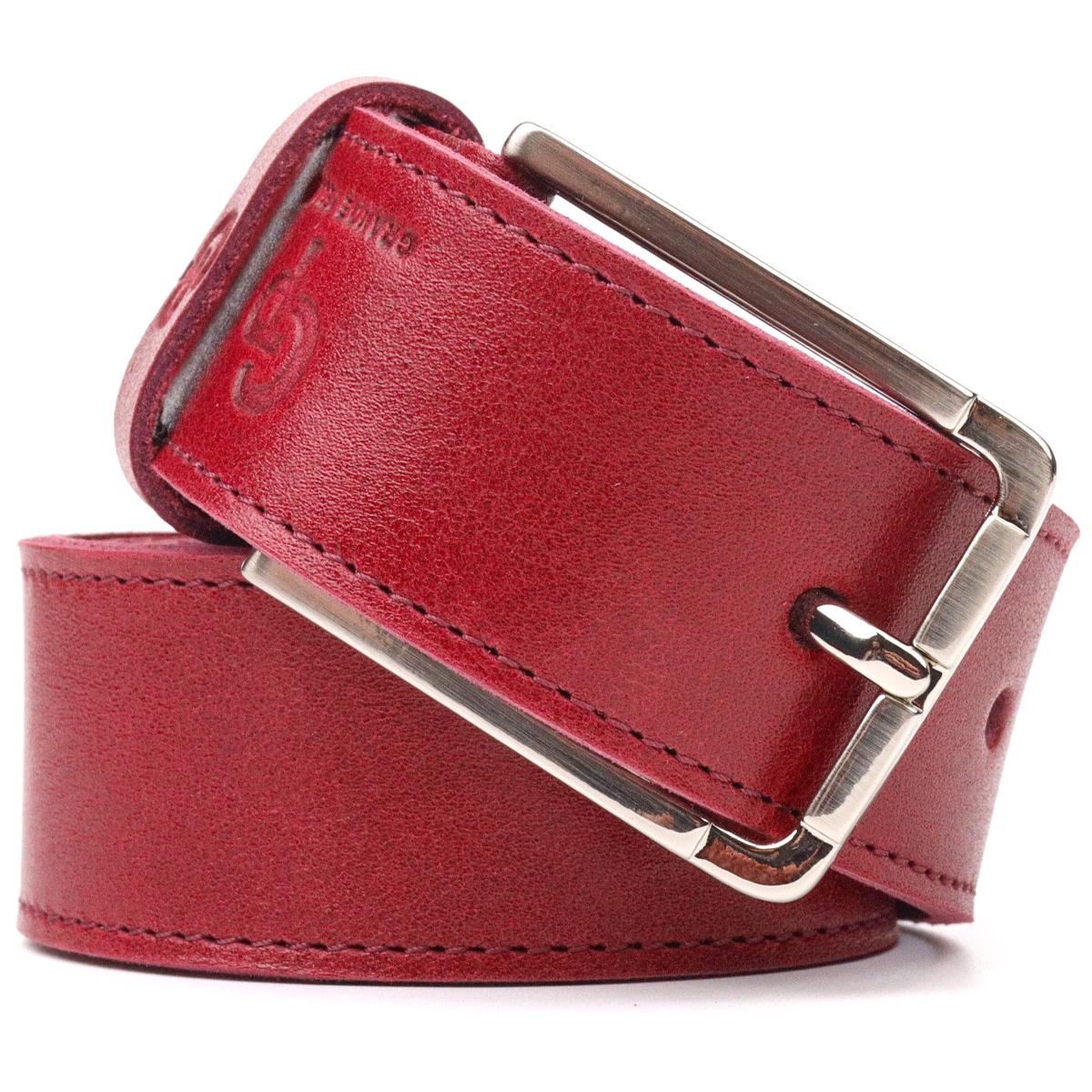 Ремень кожаный GRANDE PELLE Leather Belt 21458 Бордовый (10847247) - фото 2