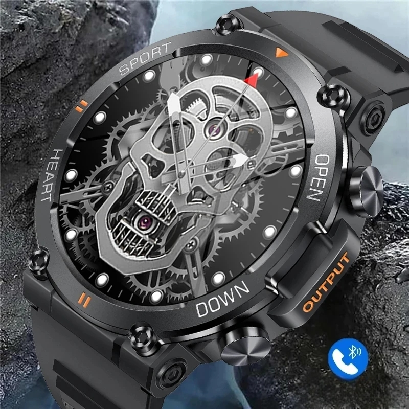 Смарт годинник чоловічий для бігу та плавання K52 Tactical Чорний - фото 2 Смарт годинник чоловічий для бігу та плавання K52 Tactical Чорний - фото 2