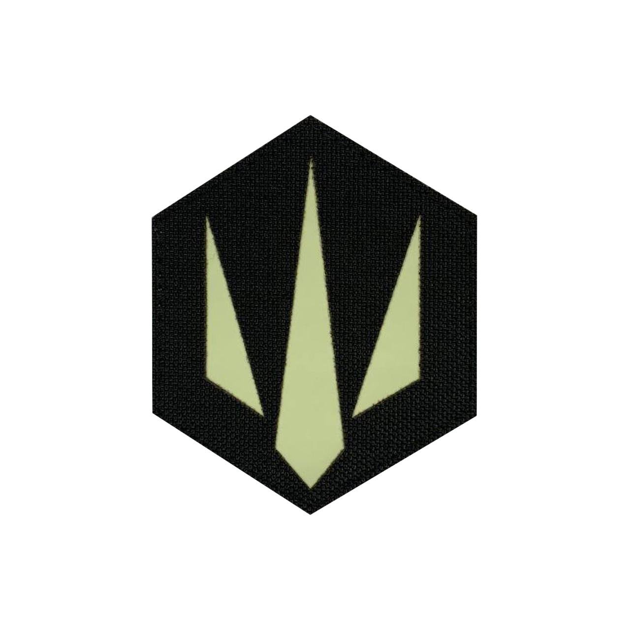 Шеврон на липучке Laser Cut СБС Знак Силы Безпилотных Систем 8х9 см Черный/Люминисцентный