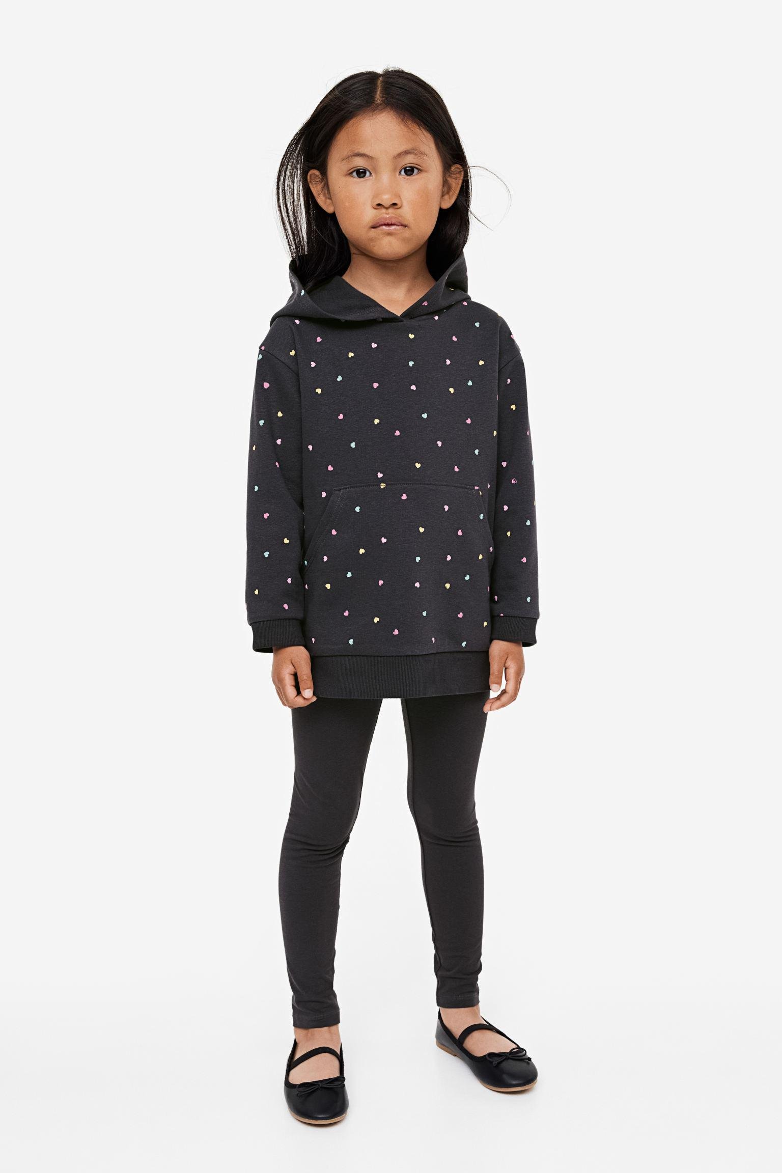 Худі зі штанами H&M Серця р. 110 см Темно-сірий (WW984127)