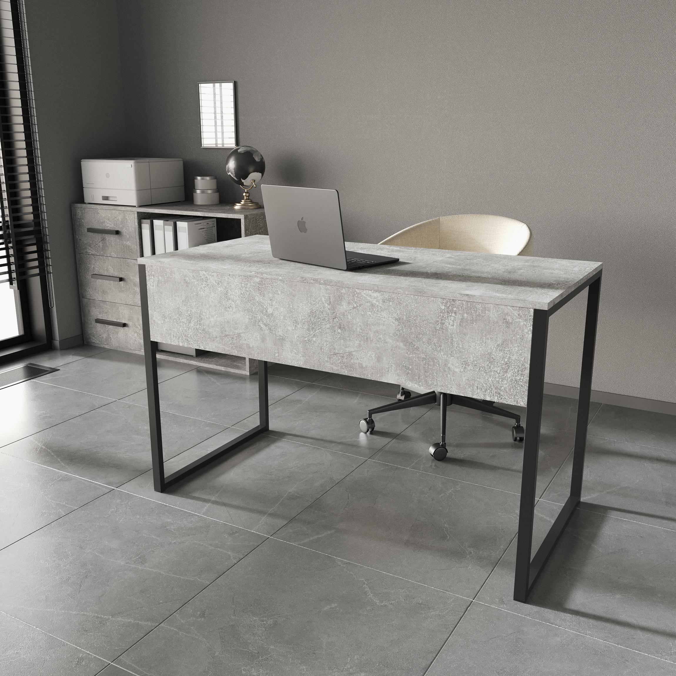 Стол письменный лофт Серия 04 1400х700х16 мм Бетон (23505967) - фото 1 Стол письменный лофт Серия 04 1400х700х16 мм Бетон (23505967) - фото 1