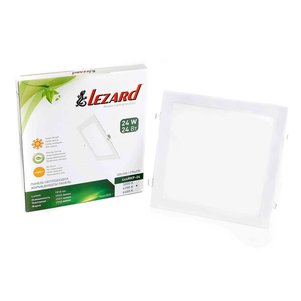 Точковий світильник Lezard LED вбудований квадратний 24W 4200K Білий (442RKP-24)