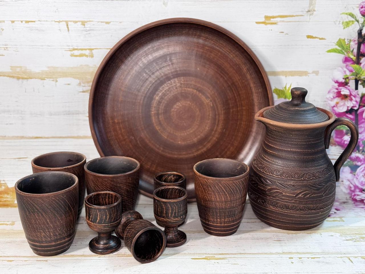 Сервиз глиняный "Для кумовьев" 4 персоны 10 предметов (2703236363) - фото 2