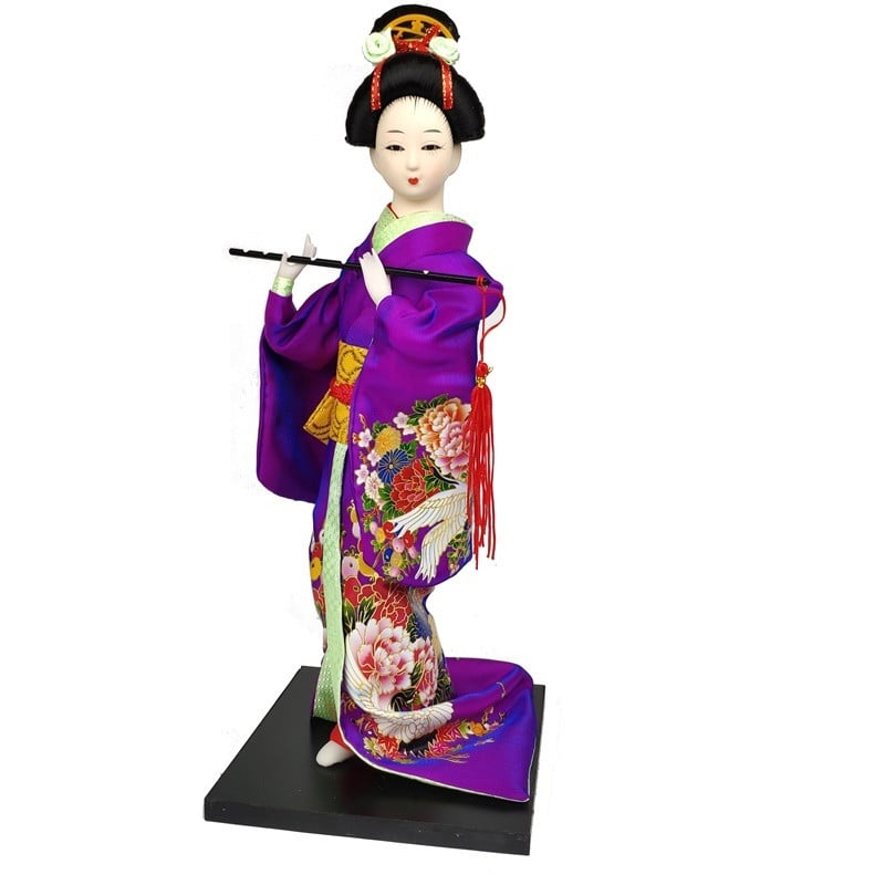 Лялька нінге Дівчина з флейтою 30 см Фіолетовий (C1030)