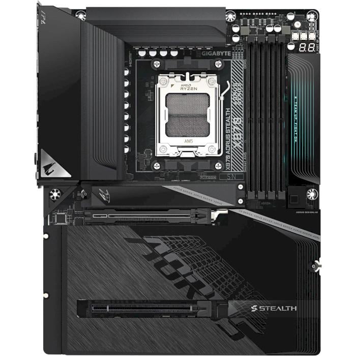 Материнская плата Gigabyte X870 AORUS STEALTH ATX sAM5 AMD X870 4xDDR5 4xM.2 2xSATA HDMI 2xUSB4 5 GbE Black (35226905)