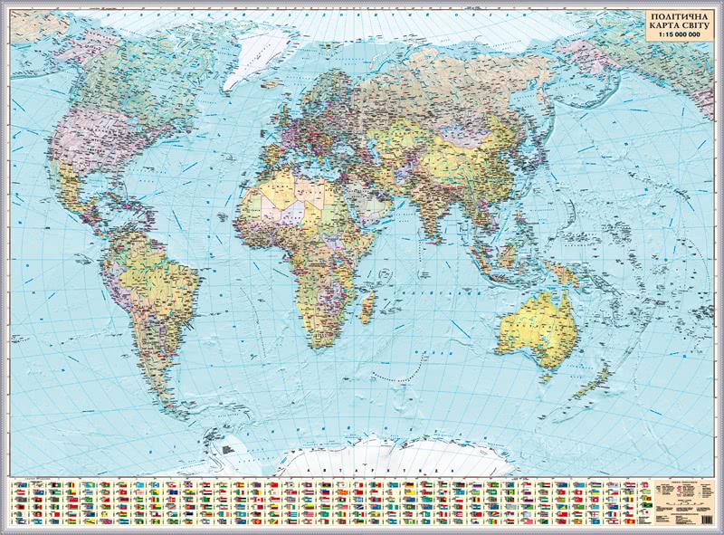 Політична карта світу 216х158 см