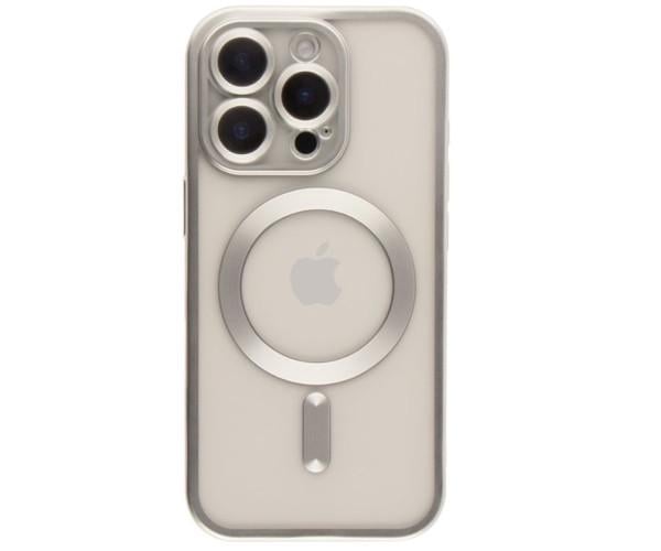 Чехол силиконовый Fashion Shining для iPhone 16 Pro Max с поддержкой беспроводной зарядки Серебряный