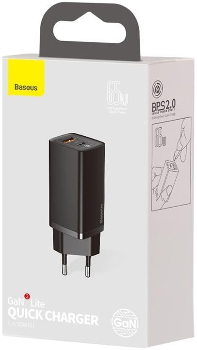 Устройство cетевое зарядное Baseus GaN Lite 1USB/Type-C CCGAN2L-B01 65W Black - фото 4