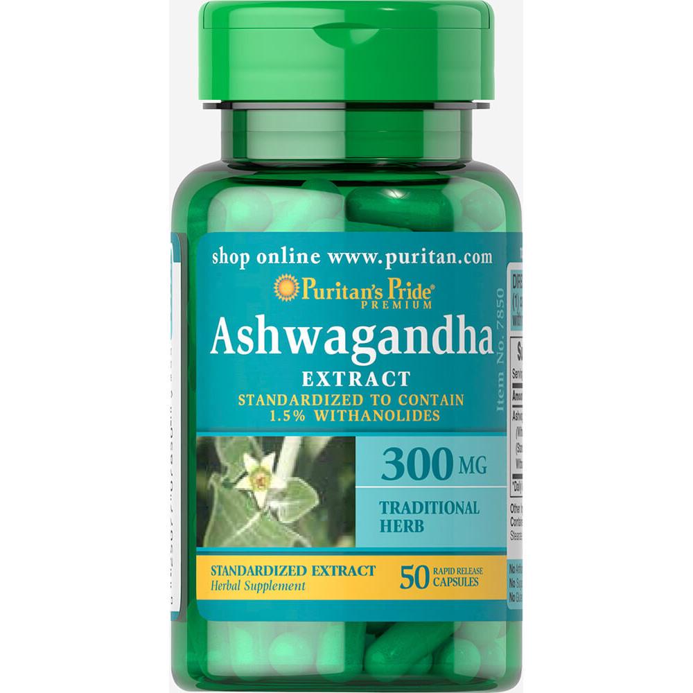 Натуральная добавка Ashwagandha Standardized Extract 300 mg 50 capsules (100-60-8478914-20)