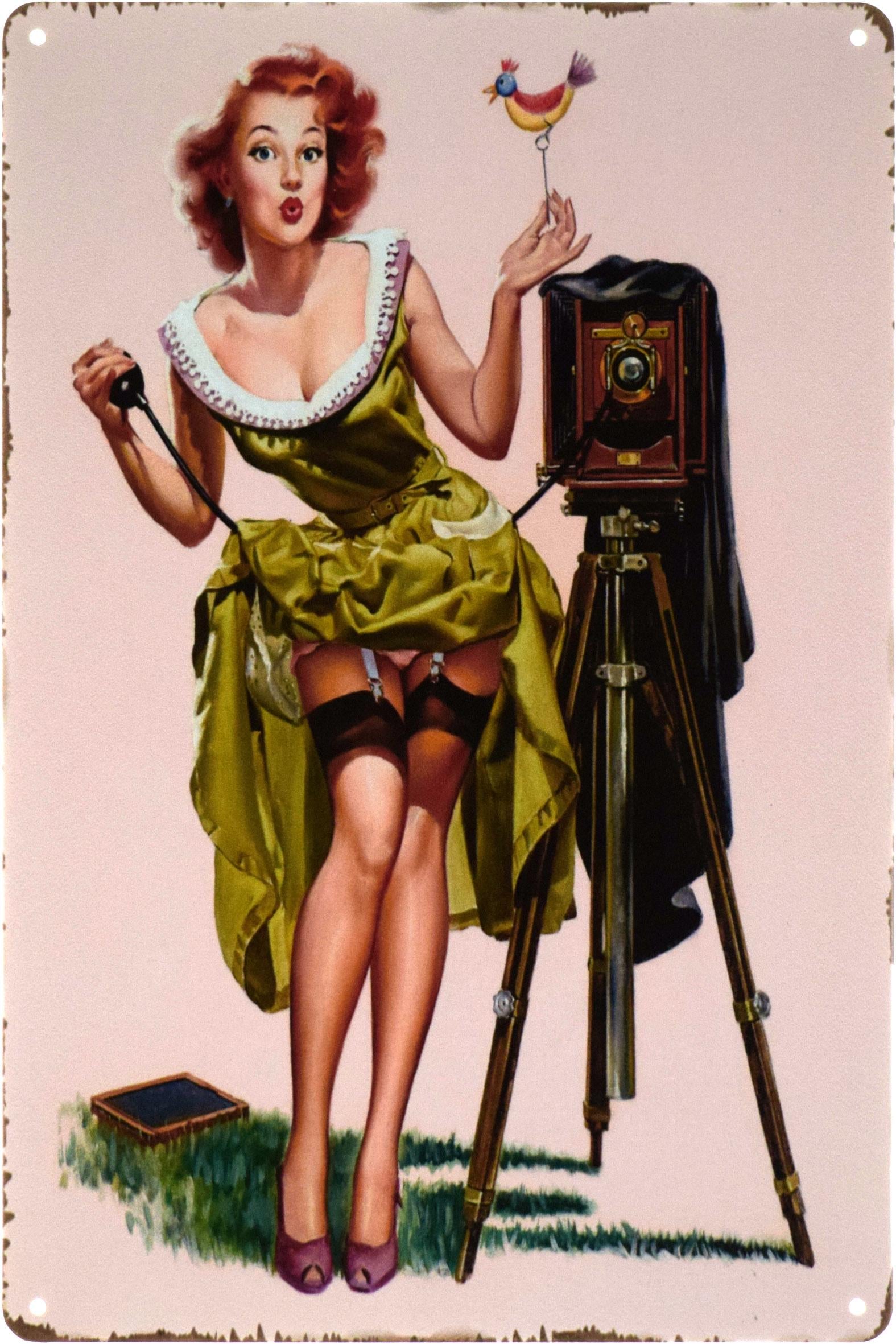 Металлическая табличка Фотосессия Pin Up 20x30 см