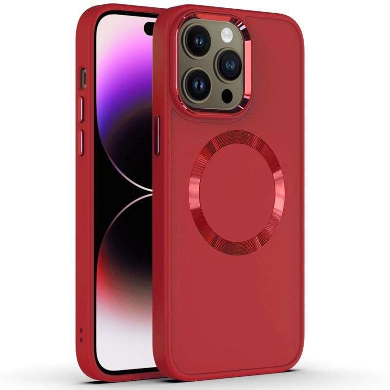 Противоударный TPU чехол Bonbon Metal Style with MagSafe для Apple iPhone 15 Pro (6.1") Красный / Red
