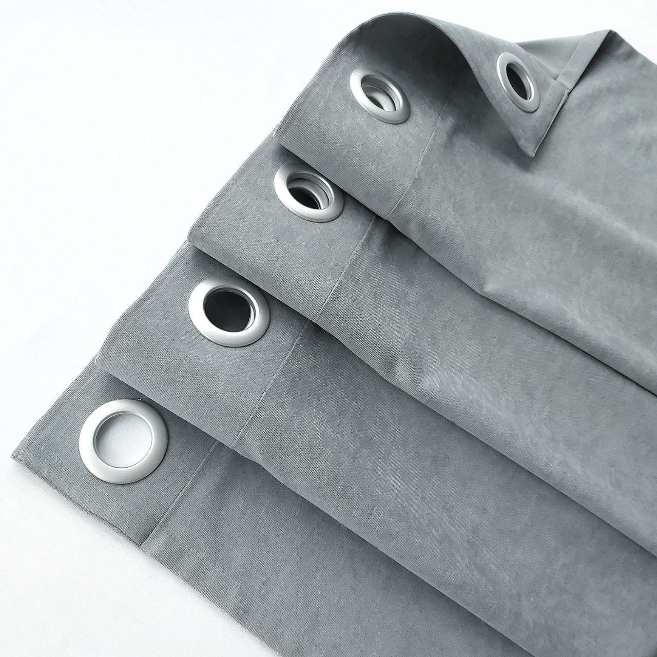 Шторы на серых люверсах с подхватами микровелюр 150x250 см 2 шт. Серо-голубой (5801525-МТ22/150-GR) - фото 3 Шторы на серых люверсах с подхватами микровелюр 150x250 см 2 шт. Серо-голубой (5801525-МТ22/150-GR) - фото 3