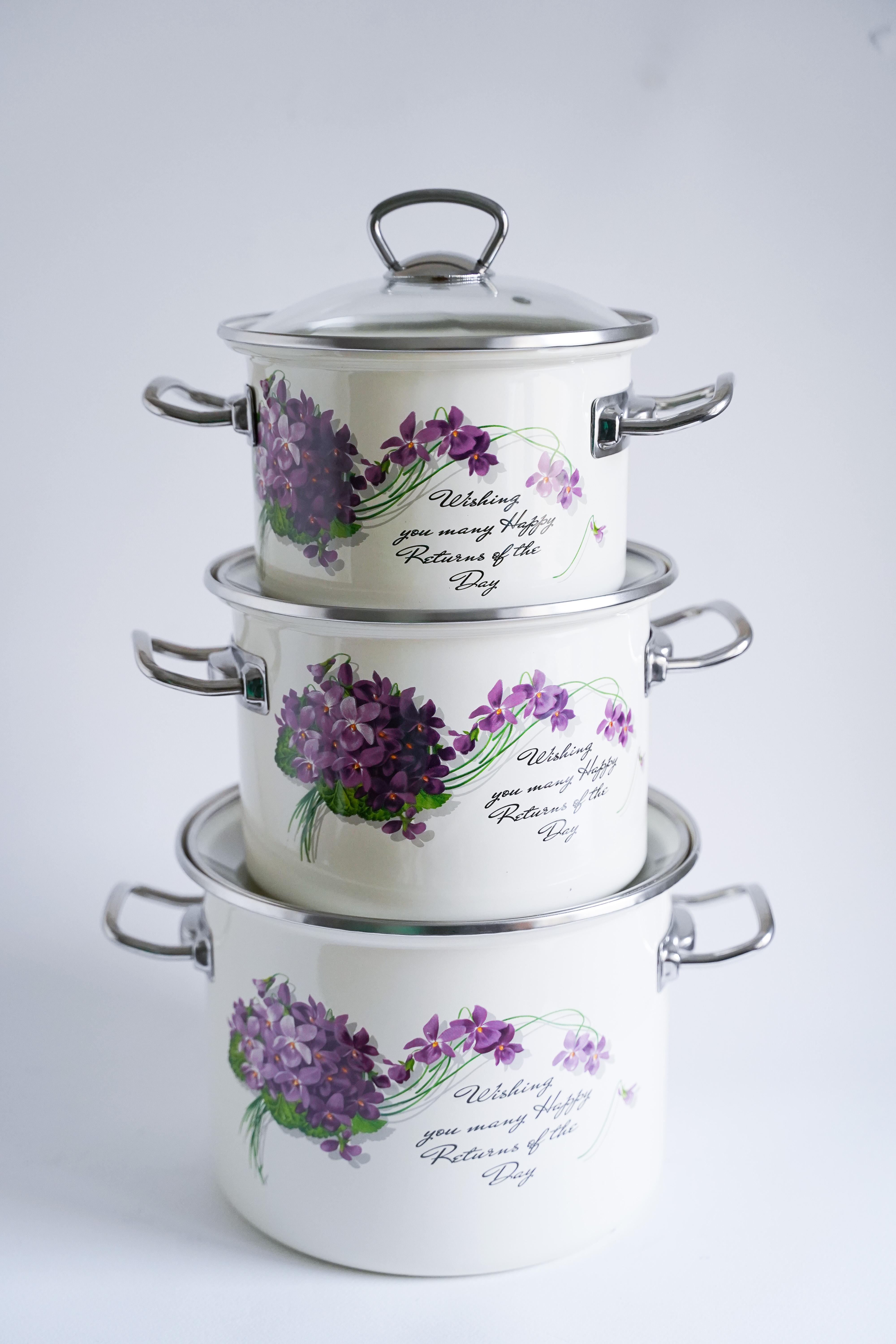 Набір каструль Idilia Віола 3 предмети (1500) - фото 2 Набір каструль Idilia Віола 3 предмети (1500) - фото 2