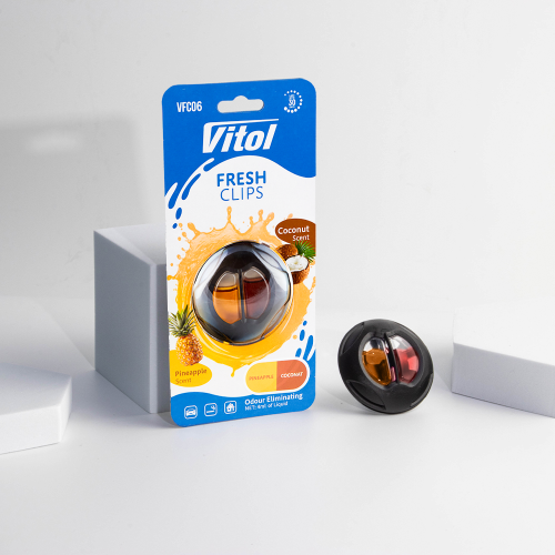 Освежитель воздуха Vitol Fresh Clips на дефлектор Pineapple/Coconat (00000063330) - фото 3 Освежитель воздуха Vitol Fresh Clips на дефлектор Pineapple/Coconat (00000063330) - фото 3