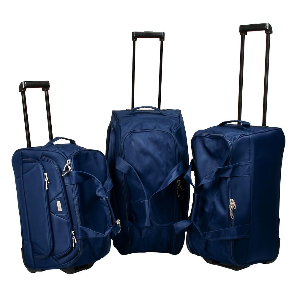 Комплект дорожных чемоданов на колесиках Stenson R33483-BL с расширителем полиэстер 20/22/26" 3 шт. Синий (627550)