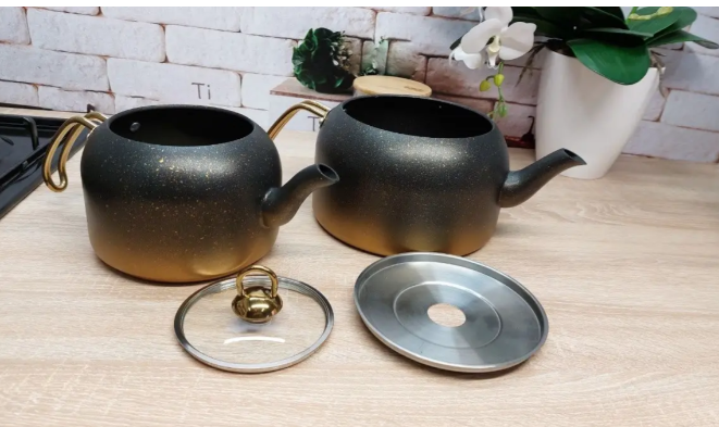 Чайник двухъярусный турецкий OMS 8250-L 2 шт. из нержавеющей стали Bronze - фото 5 Чайник двухъярусный турецкий OMS 8250-L 2 шт. из нержавеющей стали Bronze - фото 5