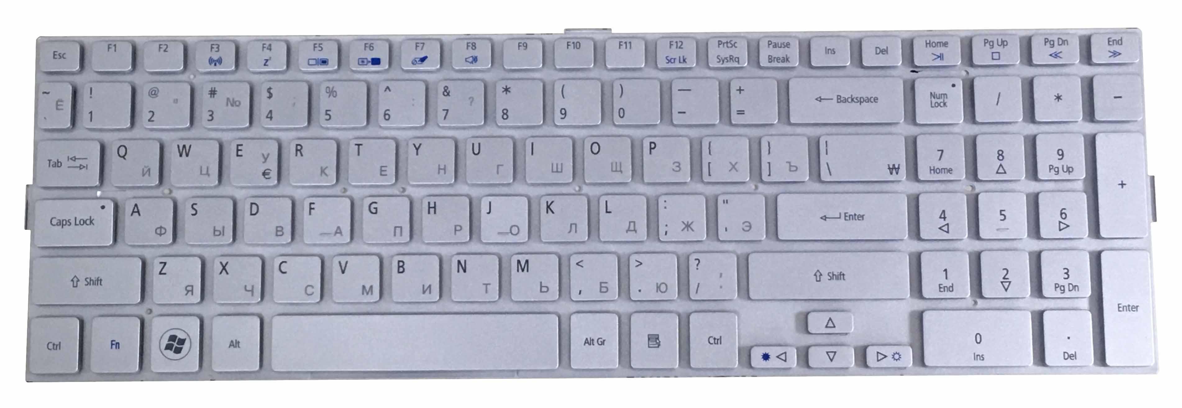 Клавиатура для ноутбука Acer Aspire 5943 Silver