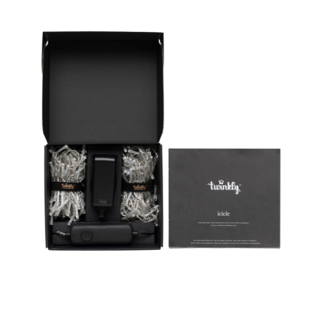 Гірлянда світлодіодна Twinkly Icicle RGBW Smart 190 ламп з прозорим кабелем 5 м (TWI190SPP-TEU) - фото 3