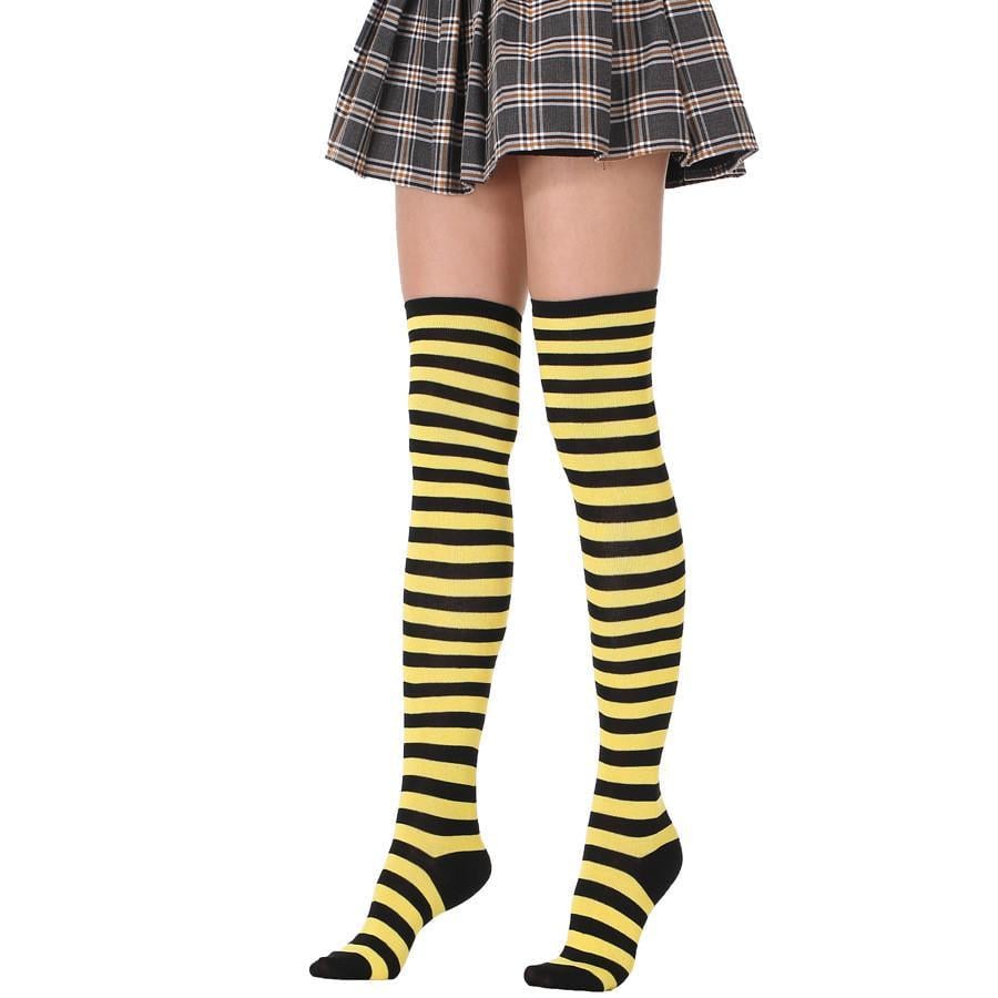 Гольфы в узкую полоску One Size Желто-черный (3362)