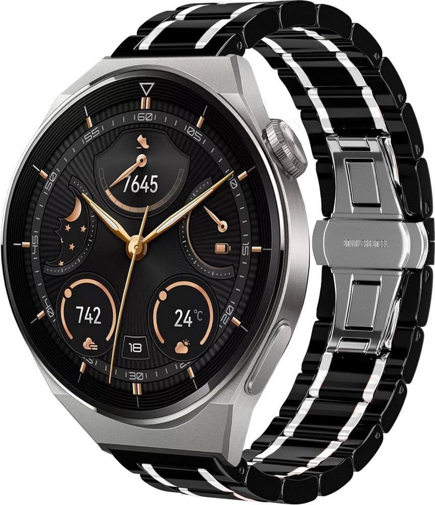 Ремешок керамический Ceramo для Huawei Watch GT3 Pro 46 мм Black White (37309-1E)