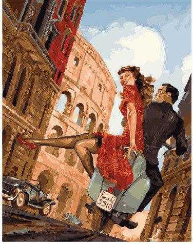 Картина за номерами Brushme "Втеча закоханих в Римі" (GX25182)