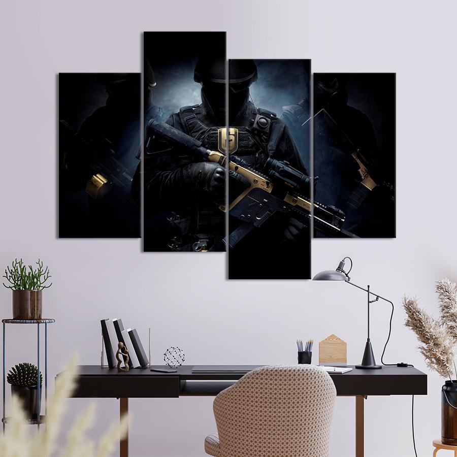 Настенний декор Силуэты оперативников Tom Clancy’s Rainbow Six Осада 149x106 см (A179-4)