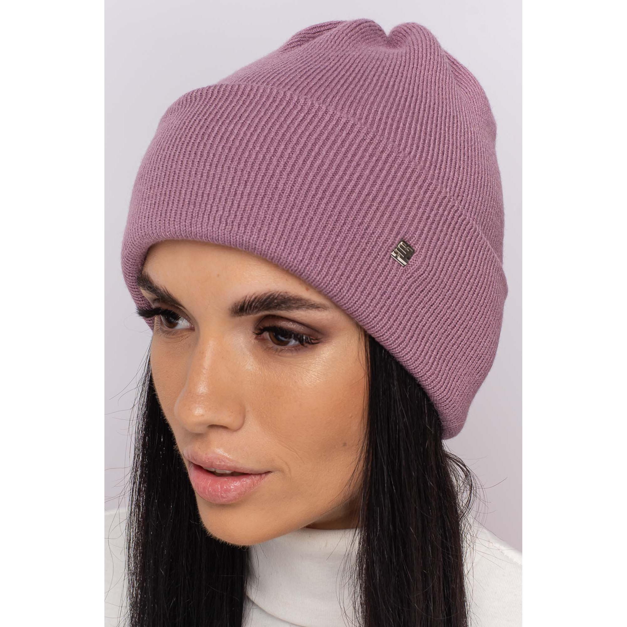 Шапка женская двойная Leks Триумф one size Лиловый - фото 1 Шапка женская двойная Leks Триумф one size Лиловый - фото 1