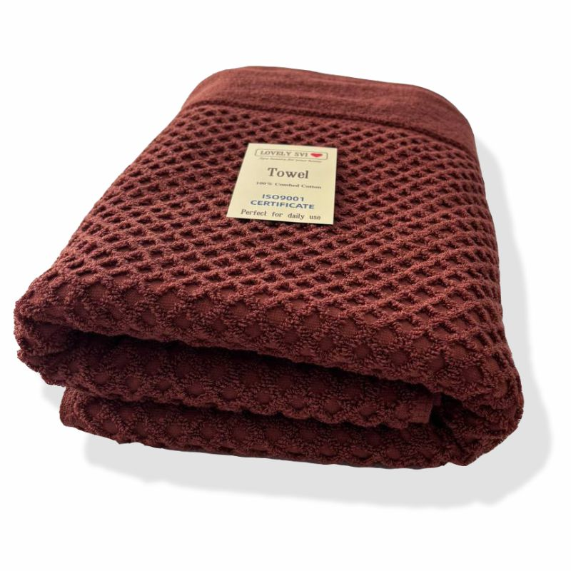 Полотенце банное Lovely Svi Diamond Grid хлопок жаккард 70х140 см Коричневый (561124)