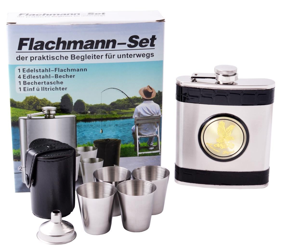 Набор фляга и 4 стопки Reinc 210 мл Нержавеющая сталь