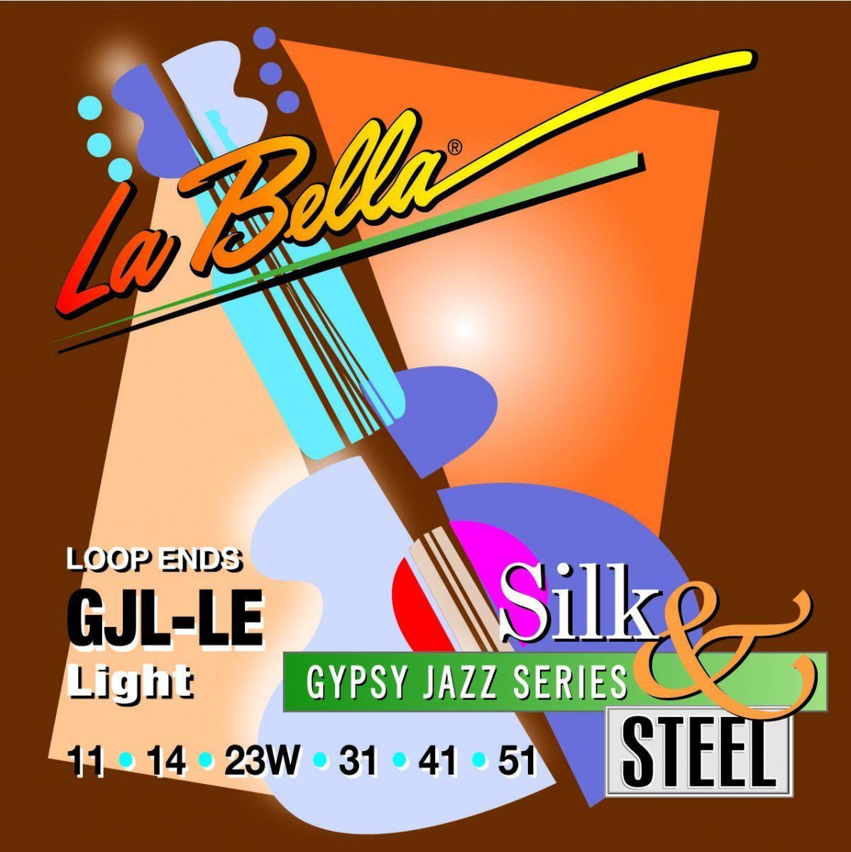 Струни для акустичної/джипсі/джаз гітари La Bella Silk And Steel GJL-LE 11-51 Loop End (121486)