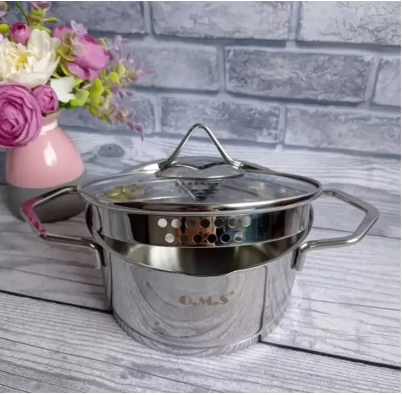 Кастрюля со стеклянной крышкой OMS из нержавеющей стали для газа и индукции 5,9 л (2039-5.9) - фото 7 Кастрюля со стеклянной крышкой OMS из нержавеющей стали для газа и индукции 5,9 л (2039-5.9) - фото 7