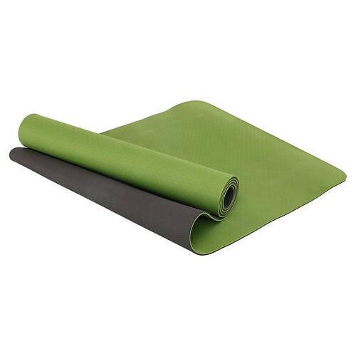 Коврик для йоги и фитнеса SP-Planeta FI-3046-650 TPE двухслойный 183х61х0,6 см Зелено-серый (31492801)