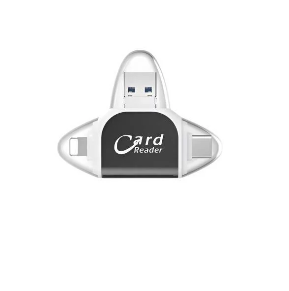 Картридер 4в1 USB-A/Type-C/Micro-USB/Lightning (D00512) Картридер 4в1 USB-A/Type-C/Micro-USB/Lightning (D00512)