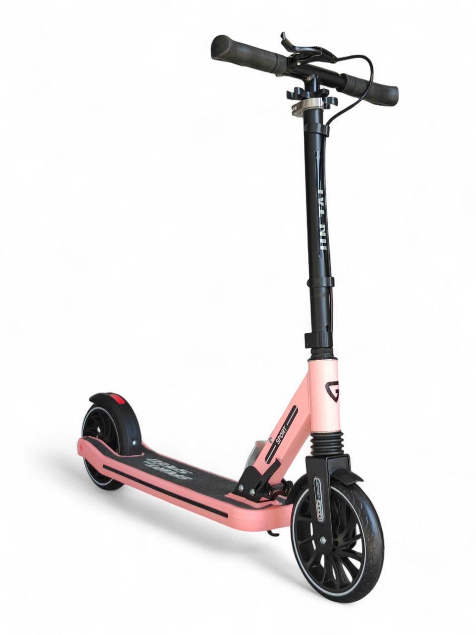 Самокат дитячий двоколісний Jin Tai Scooter NN129 складаний з амортизатором до 90 кг від 5 років Рожевий (NN129-1r-s)