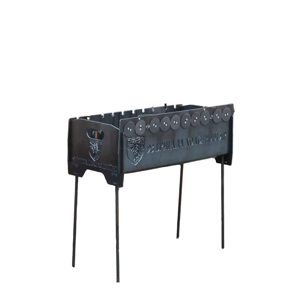 Мангал на длинных ножках со встроенной шашлычницей и мотором на 10 шампуров 3 мм (14-2-SP00280)