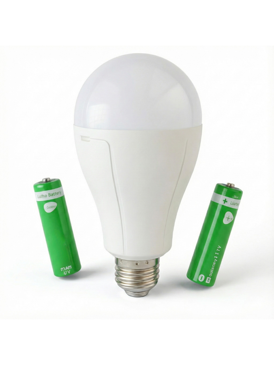 Лампа акумуляторна LED 20W E27 6800-7300K та 2 змінні акумулятори Білий (3641245742)