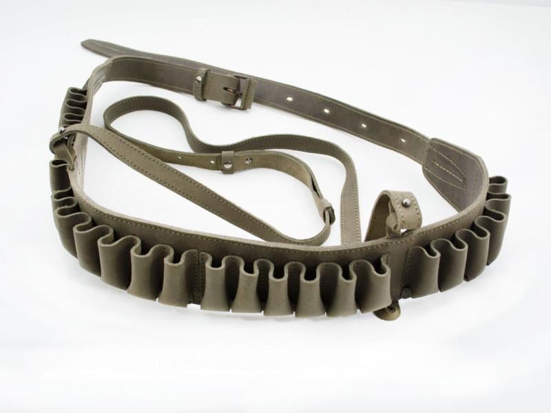 Патронташ кожаный открытый на 24 патрона Ретро (6-1-10305/3) - фото 1 Патронташ кожаный открытый на 24 патрона Ретро (6-1-10305/3) - фото 1