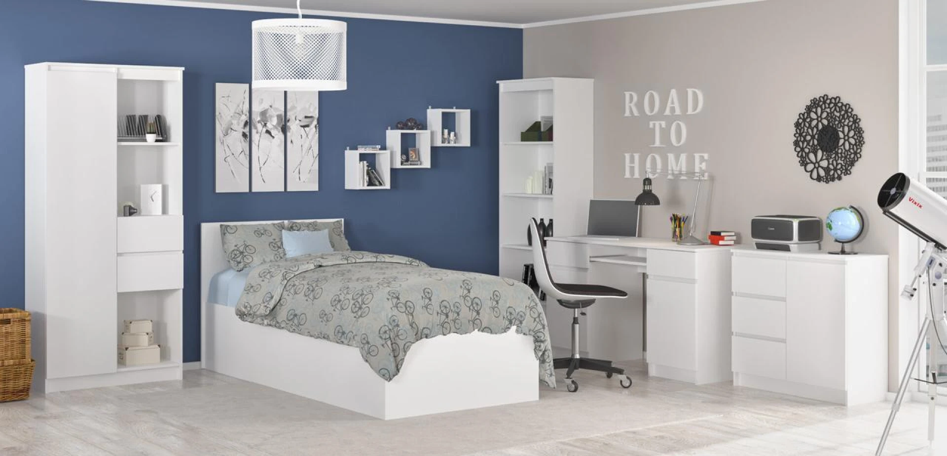 Стіл письмовий Mebel Service Бруклін 1Д1Ш 90х50х76,6 см Білий (28351786) - фото 4 Стіл письмовий Mebel Service Бруклін 1Д1Ш 90х50х76,6 см Білий (28351786) - фото 4