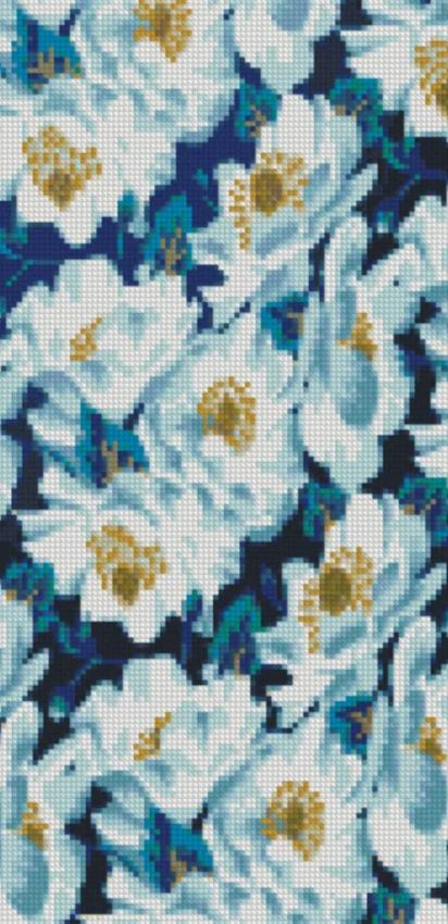 Алмазная мозаика Strateg Белые цветы 2 50х25 см (BA-0015)