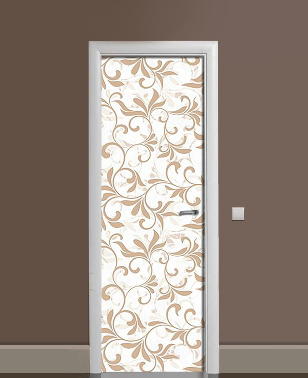 Наклейка 3D на двери Zatarga Вензель ботаники виниловая 650х2000 мм (1323452901) Наклейка 3D на двери Zatarga Вензель ботаники виниловая 650х2000 мм (1323452901)