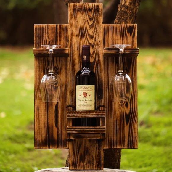 Полка для вина настенная из дерева Аомори Трюфель (ПНК-004628)