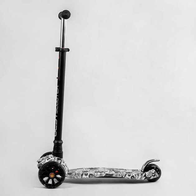 Самокат детский Best Scooter MAXI S-12208 съемный руль с подсветкой Серый (25311168)