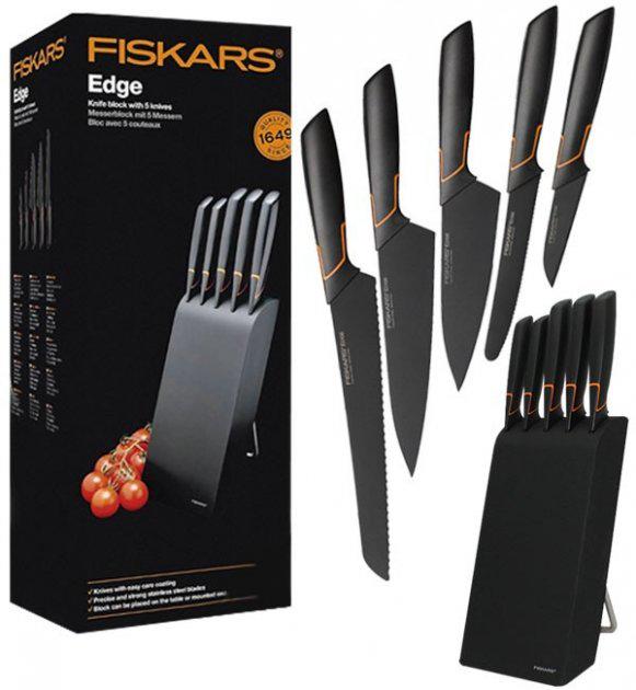 Набор кухонных ножей Fiskars Edge 1003099 на подставке 5 шт. - фото 3