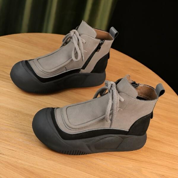 Ботинки женские демисезонные C00205-5 из искусственной кожи р. 38 23,1-23,5 см в Черный/Серый - фото 5 Ботинки женские демисезонные C00205-5 из искусственной кожи р. 38 23,1-23,5 см в Черный/Серый - фото 5