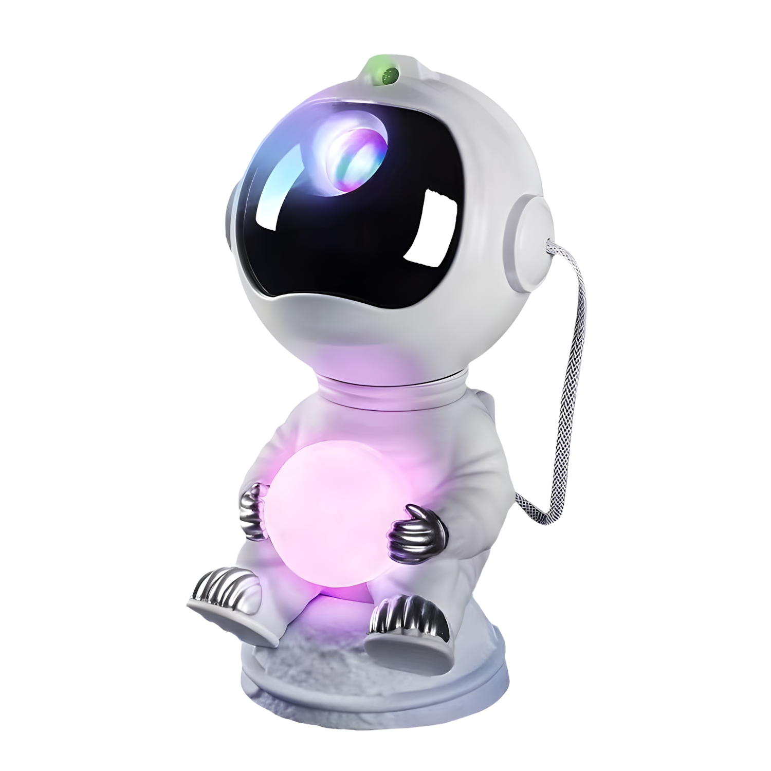 Проектор-нічник зоряний Астронавт Сидячий з місячним світлом з таймером і пультом (401103)