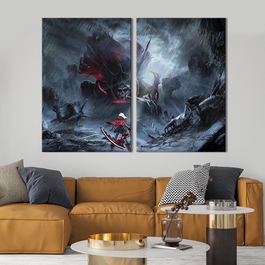 Картина на холсте Сражение со смертью в аниме 111x81 см (1020-2)