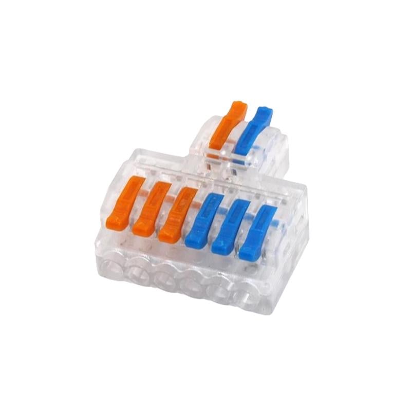 Клемма разветвляющая Tactix 0,08-4 мм2 32А 1-3+1-3 одинарная 41,5х33,8х14,8 мм крепеж 3,1 мм Разноцветный (KV426T)